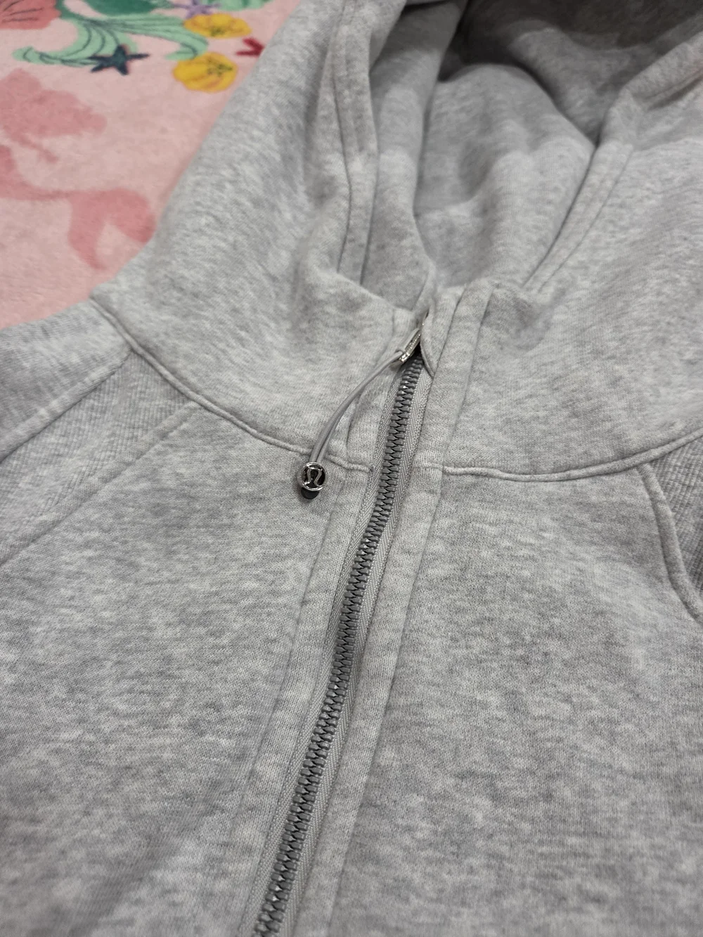 LULULEMON Gray Heather Scuba Oversized Zip Up Hoodie Sweater Sz XS